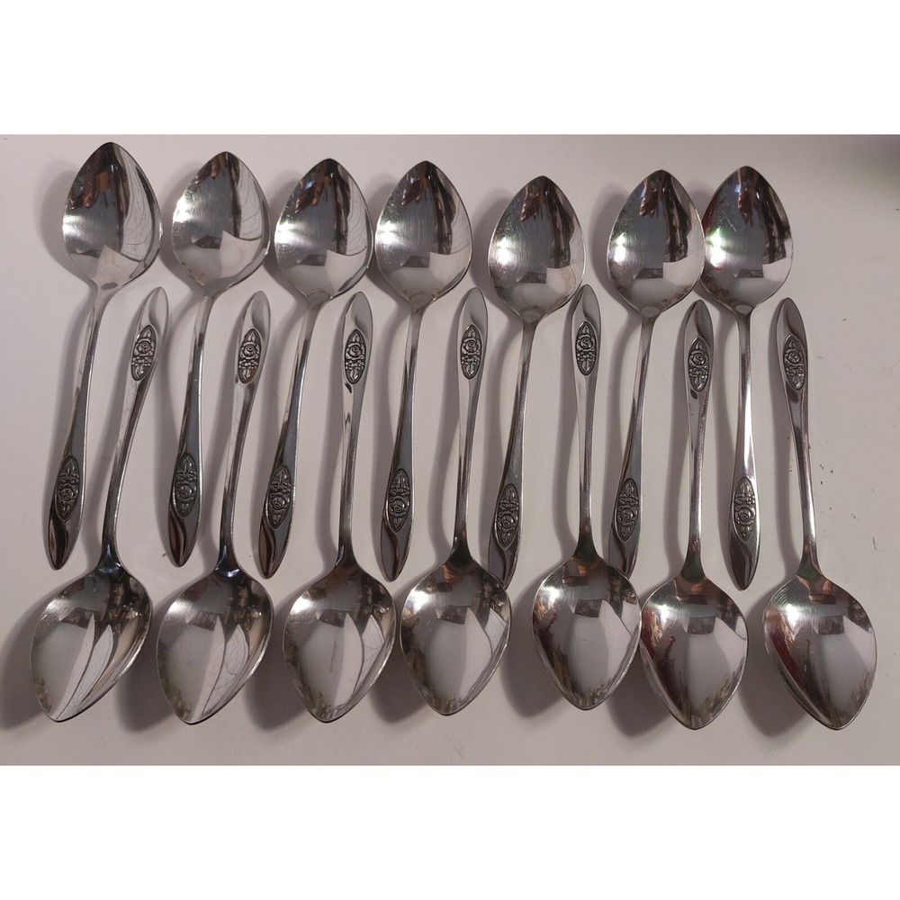 Oneida SPRING VALLEY 1881 Rogers Stainless Flatware Lot 14 Replacement Spoons